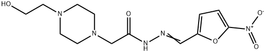 N'-[(5-Nitrofuran-2-yl)methylene]-4-(2-hydroxyethyl)-1-piperazineacetic acid hydrazide Structure