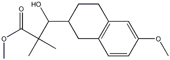 1,2,3,4-테트라히드로-β-히드록시-6-메톡시-α,α-디메틸-2-나프탈렌프로판산메틸에스테르 구조식 이미지