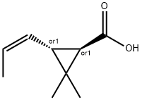 시클로프로판카르복실산,2,2-디메틸-3-(1Z)-1-프로페닐-,(1R,3R)-rel-(9CI) 구조식 이미지