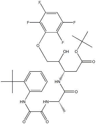 D-글리세로-펜톤산,2,3-디데옥시-3-[[N-[2-(1,1-디메틸에틸)페닐]-2-옥소글리실-L-알라닐]아미노]-5-O-(2,3,5,6,1,1-테트라플루오로페닐)-,4-디메틸에틸에스테르,(9ξ)-(XNUMXCI) 구조식 이미지