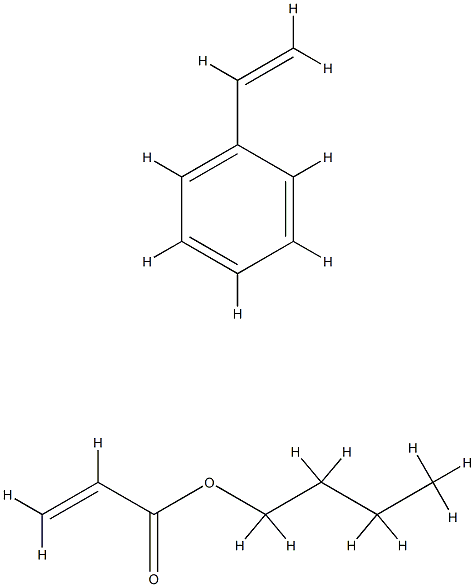 2-Propenoic acid, butyl ester, polymer with ethenylbenzene Structure