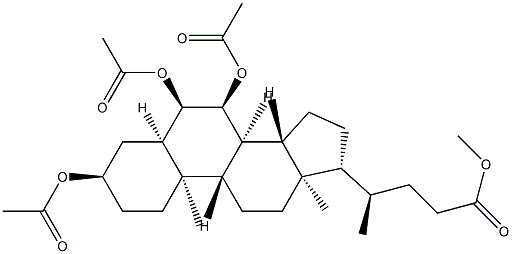 3α,6α,7α-Tris(acetyloxy)-5β-cholan-24-oic acid methyl ester 구조식 이미지