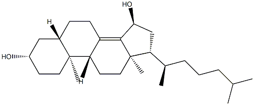 5α-콜레스트-8(14)-엔-3,15α-디올 구조식 이미지