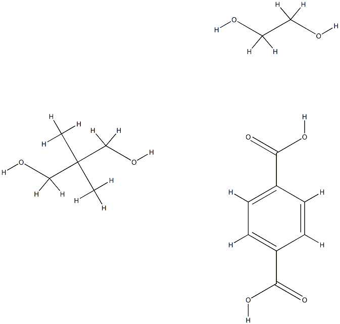 1,4-벤젠디카르복실산,2,2-디메틸-1,3-프로판디올및1,2-에탄디올중합체 구조식 이미지