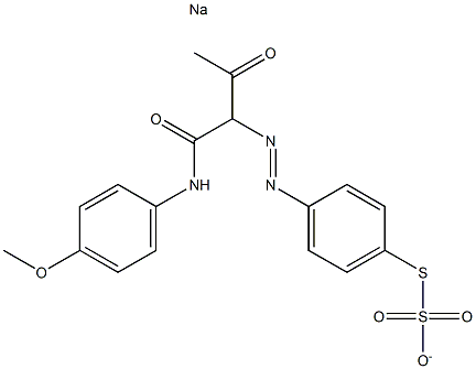 Thiosulfuric acid S-[4-[[1-[[(4-methoxyphenyl)amino]carbonyl]-2-oxopropyl]azo]phenyl]O-sodium salt Structure