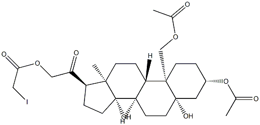 (14β,17α)-3β,19-Diacetoxy-5,14-dihydroxy-21-(iodoacetoxy)-5β-pregnan-20-one 구조식 이미지