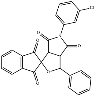 5-(3-chlorophenyl)-3-phenyl-1',3',4,6-tetraoxohexahydrospiro(1H-furo[3,4-c]pyrrole-1,2'-indane) 구조식 이미지