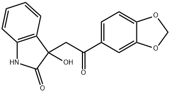 3-[2-(1,3-benzodioxol-5-yl)-2-oxoethyl]-3-hydroxy-1H-indol-2-one 구조식 이미지