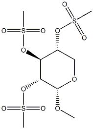 메틸2-O,3-O,4-O-트리(메틸술포닐)-α-D-자일로피라노시드 구조식 이미지