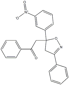 α-[5-(m-니트로페닐)-3-페닐-2-이속사졸린-5-일]아세토페논 구조식 이미지