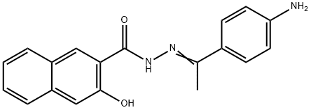 N'-[(E)-1-(4-aminophenyl)ethylidene]-3-hydroxy-2-naphthohydrazide 구조식 이미지