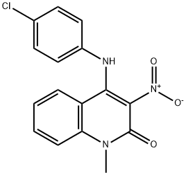 4-(4-chloroanilino)-3-nitro-1-methyl-2(1H)-quinolinone 구조식 이미지