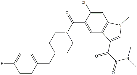 6-Chloro-5-[[4-[(4-fluorophenyl)methyl]-1-piperidinyl]carbonyl-N,N,1-trimethyl-α-oxo-1H-indole-3-acetamide Structure