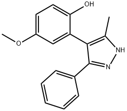 4-methoxy-2-(5-methyl-3-phenyl-1H-pyrazol-4-yl)phenol Structure