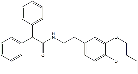 N-[2-(3-butoxy-4-methoxyphenyl)ethyl]-2,2-diphenylacetamide 구조식 이미지