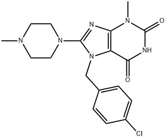 7-(4-chlorobenzyl)-3-methyl-8-(4-methylpiperazin-1-yl)-3,7-dihydro-1H-purine-2,6-dione Structure