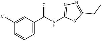 3-chloro-N-(5-ethyl-1,3,4-thiadiazol-2-yl)benzamide 구조식 이미지