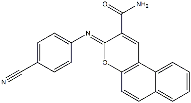 3-[(4-cyanophenyl)imino]-3H-benzo[f]chromene-2-carboxamide Structure