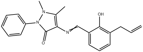 4-[(3-allyl-2-hydroxybenzylidene)amino]-1,5-dimethyl-2-phenyl-1,2-dihydro-3H-pyrazol-3-one 구조식 이미지