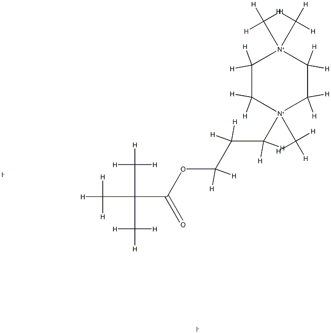 3-(1,4,4-trimethyl-2,3,5,6-tetrahydropyrazin-1-yl)propyl 2,2-dimethylp ropanoate diiodide Structure