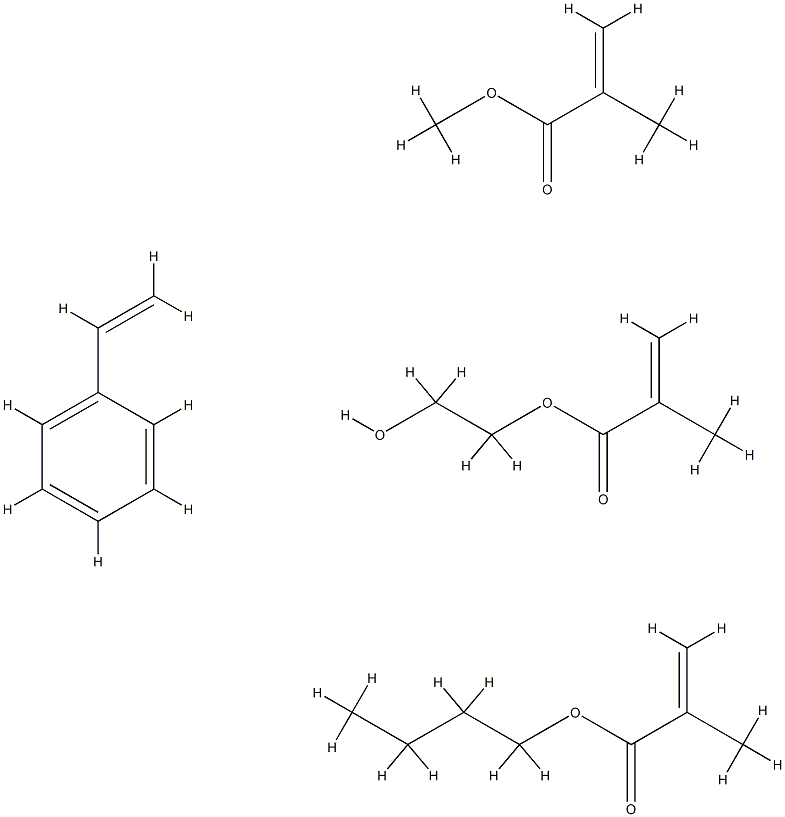 2-Propenoic acid, 2-methyl-, butyl ester, polymer with ethenylbenzene, 2-hydroxyethyl 2-methyl-2-propenoate and methyl 2-methyl-2-propenoate Structure