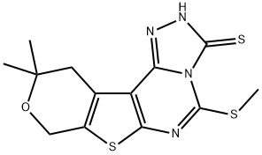 10,10-dimethyl-5-(methylsulfanyl)-10,11-dihydro-8H-pyrano[4',3':4,5]thieno[3,2-e][1,2,4]triazolo[4,3-c]pyrimidine-3(2H)-thione Structure