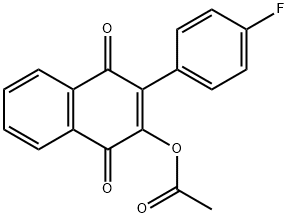 3-(4-fluorophenyl)-1,4-dioxo-1,4-dihydronaphthalen-2-yl acetate 구조식 이미지