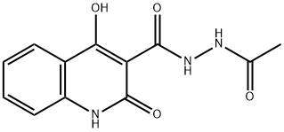 N'-acetyl-4-hydroxy-2-oxo-1,2-dihydroquinoline-3-carbohydrazide Structure