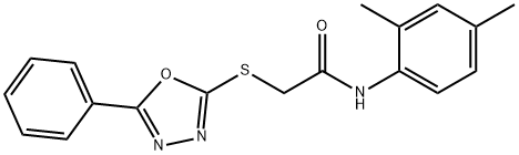 N-(2,4-dimethylphenyl)-2-[(5-phenyl-1,3,4-oxadiazol-2-yl)sulfanyl]acetamide 구조식 이미지