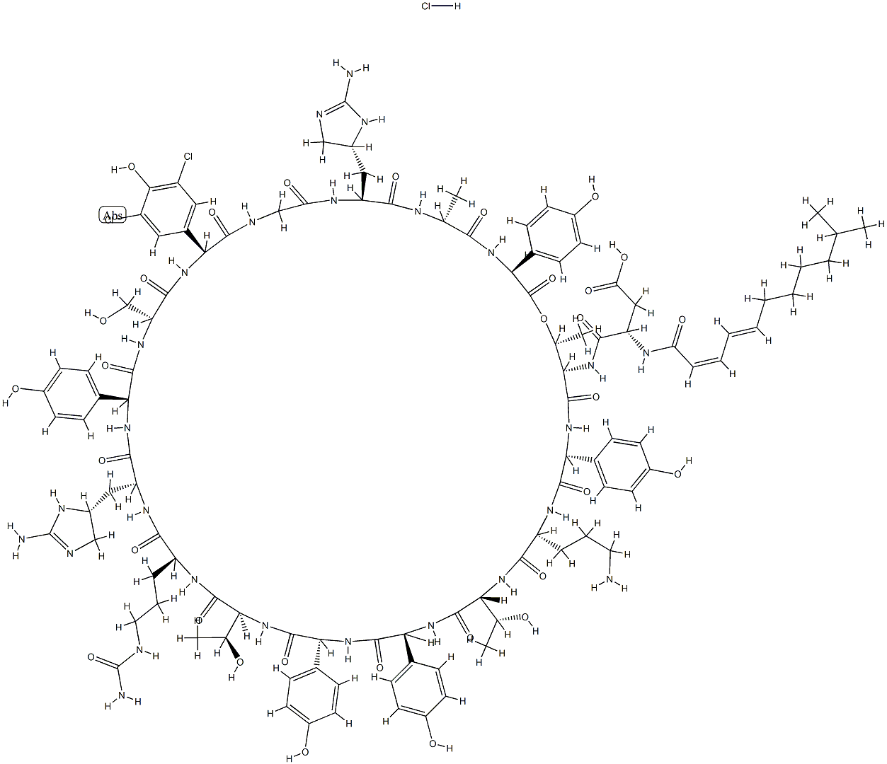 Enduracidin A hydrochloride  Structure