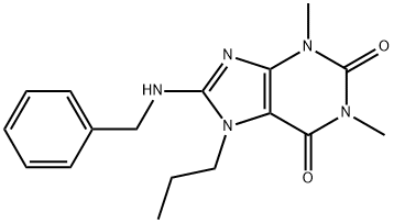 8-(benzylamino)-1,3-dimethyl-7-propyl-3,7-dihydro-1H-purine-2,6-dione Structure