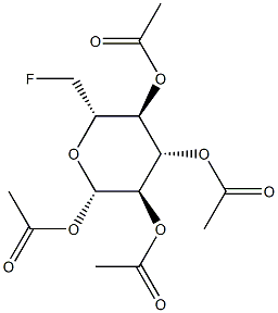 6-Fluoro-1-O,2-O,3-O,4-O-tetraacetyl-6-deoxy-β-D-glucopyranose 구조식 이미지