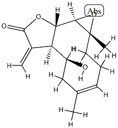 (1aR,4E,7S,7aR,10aS,10bR)-2,3,6,7,7a,8,10a,10b-Octahydro-7-hydroxy-1a,5-dimethyl-8-methyleneoxireno[9,10]cyclodeca[1,2-b]furan-9(1aH)-one 구조식 이미지