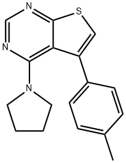 5-(4-methylphenyl)-4-(1-pyrrolidinyl)thieno[2,3-d]pyrimidine 구조식 이미지
