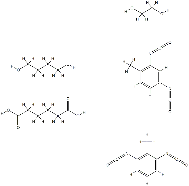 Hexanedioic acid, polymer with 1,4-butanediol, 1,3-diisocyanato-2-methylbenzene, 1,3-diisocyanato-4-methylbenzene and 1,2-ethanediol Structure