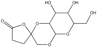 3,4,4'a,7',8',8'a-Hexahydro-7',8'-dihydroxy-6'-hydroxymethylspiro[furan-2(5H),2'(3'H)-[6H]pyrano[2,3-b][1,4]dioxin]-5-one 구조식 이미지