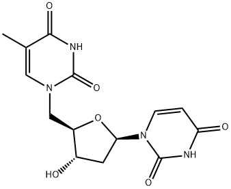 2',5'-Dideoxy-5'-[3,4-dihydro-5-methyl-2,4-dioxopyrimidin-1(2H)-yl]uridine 구조식 이미지