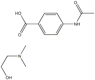 4-(아세트아미도)벤조산,2-(디메틸아미노)에탄올과의화합물(1:1) 구조식 이미지