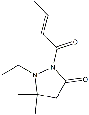 3-Pyrazolidinone,1-ethyl-5,5-dimethyl-2-[(2E)-1-oxo-2-butenyl]-(9CI) 구조식 이미지