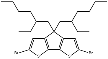 2,6-Dibromo-4,4-bis(2-ethylhexyl)-4H-cyclopenta[2,1-b:3,4-b']dithiophene 구조식 이미지