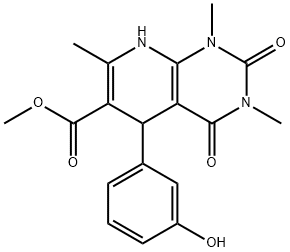 methyl 5-(3-hydroxyphenyl)-1,3,7-trimethyl-2,4-dioxo-1,2,3,4,5,8-hexahydropyrido[2,3-d]pyrimidine-6-carboxylate Structure