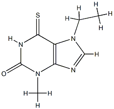 2H-Purin-2-one,7-ethyl-1,3,6,7-tetrahydro-3-methyl-6-thioxo-(9CI) 구조식 이미지