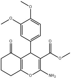 methyl 2-amino-4-(3,4-dimethoxyphenyl)-5-oxo-5,6,7,8-tetrahydro-4H-chromene-3-carboxylate Structure