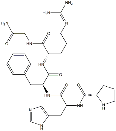 L-Pro-L-His-L-Phe-L-Arg-Gly-NH2 Structure