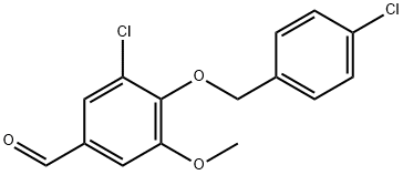 3-chloro-4-[(4-chlorophenyl)methoxy]-5-methoxybenzaldehyde Structure