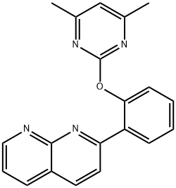 1,8-Naphthyridine,2-[2-[(4,6-dimethyl-2-pyrimidinyl)oxy]phenyl]-(9CI) Structure