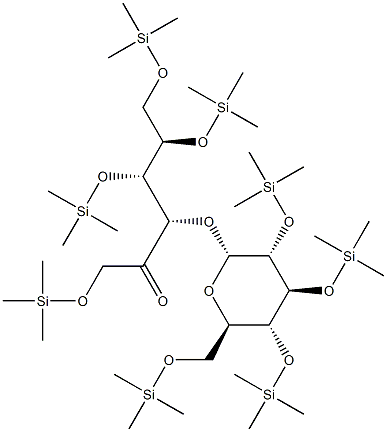 3-O-[2-O,3-O,4-O,6-O-Tetrakis(trimethylsilyl)-α-D-glucopyranosyl]-1-O,4-O,5-O,6-O-tetrakis(trimethylsilyl)-D-fructose Structure