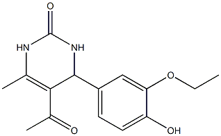 2(1H)-Pyrimidinone,5-acetyl-4-(3-ethoxy-4-hydroxyphenyl)-3,4-dihydro-6-methyl-(9CI) Structure