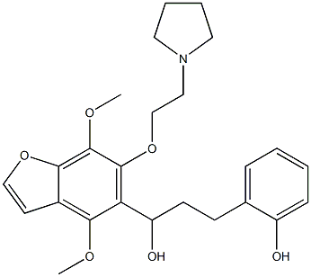 4,7-Dimethoxy-α-[2-(2-hydroxyphenyl)ethyl]-6-[2-(1-pyrrolidinyl)ethoxy]-5-benzofuranmethanol 구조식 이미지