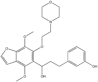 4,7-Dimethoxy-α-[2-(3-hydroxyphenyl)ethyl]-6-[2-(4-morpholinyl)ethoxy]-5-benzofuranmethanol 구조식 이미지